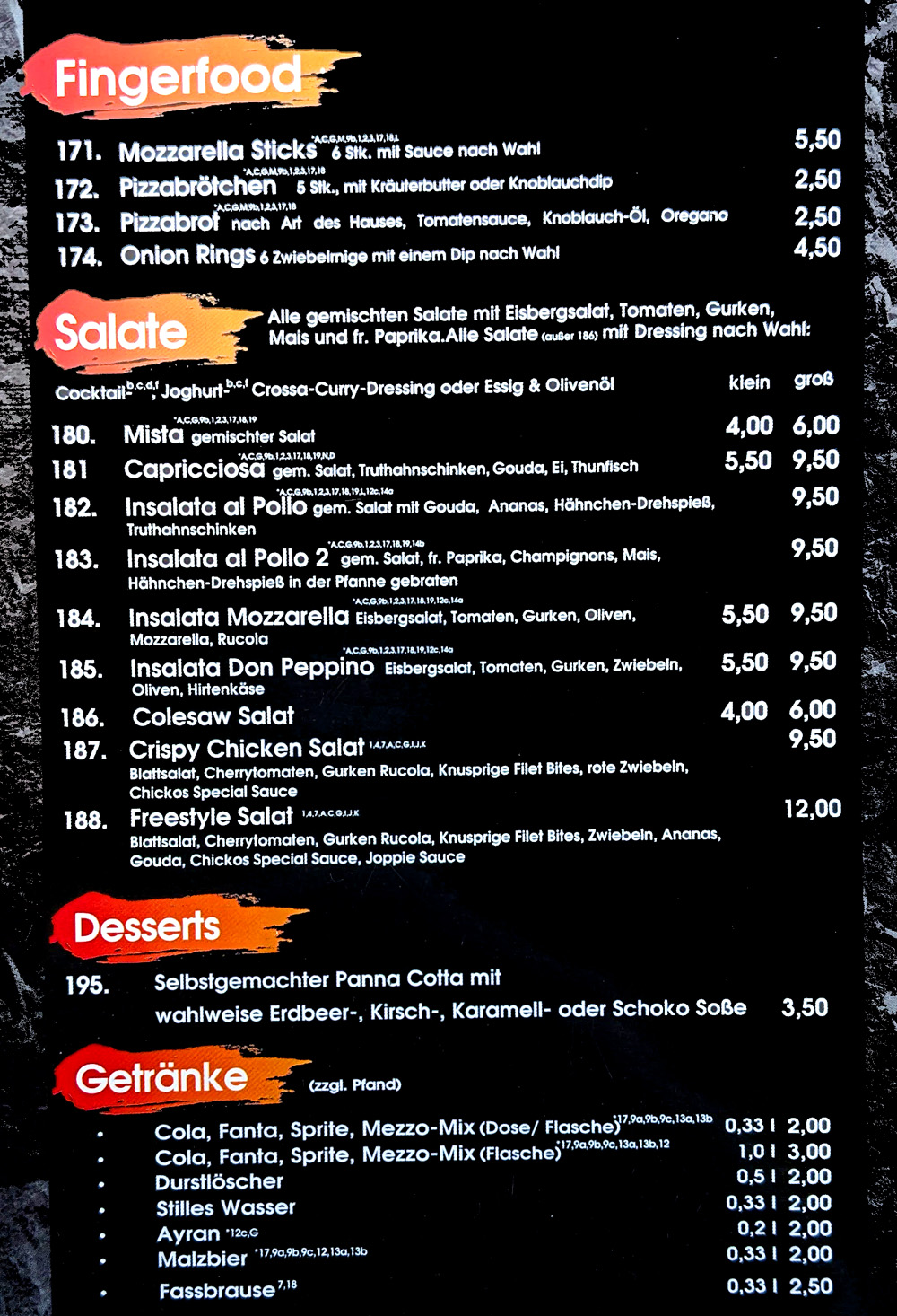 Chicken Burgerhaus Bocholt Speisekarte Seite 008