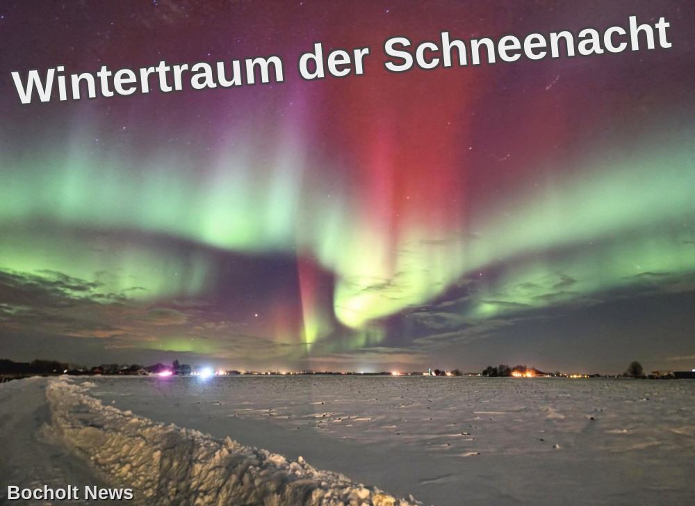 In Der Nacht Zu Sonntag Waren Traumhafte Polarlichter Ueber Tiefschnee Zu Sehen