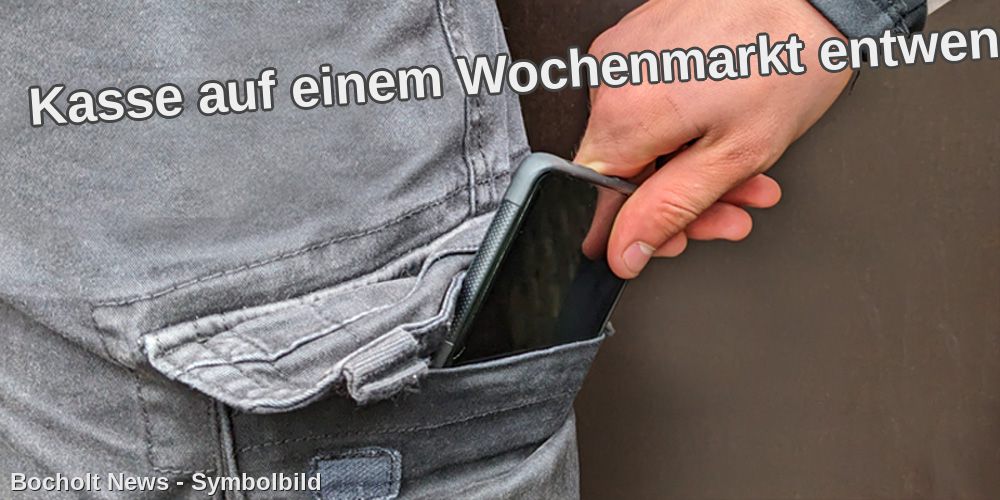 Kasse auf einem Wochenmarkt entwendet