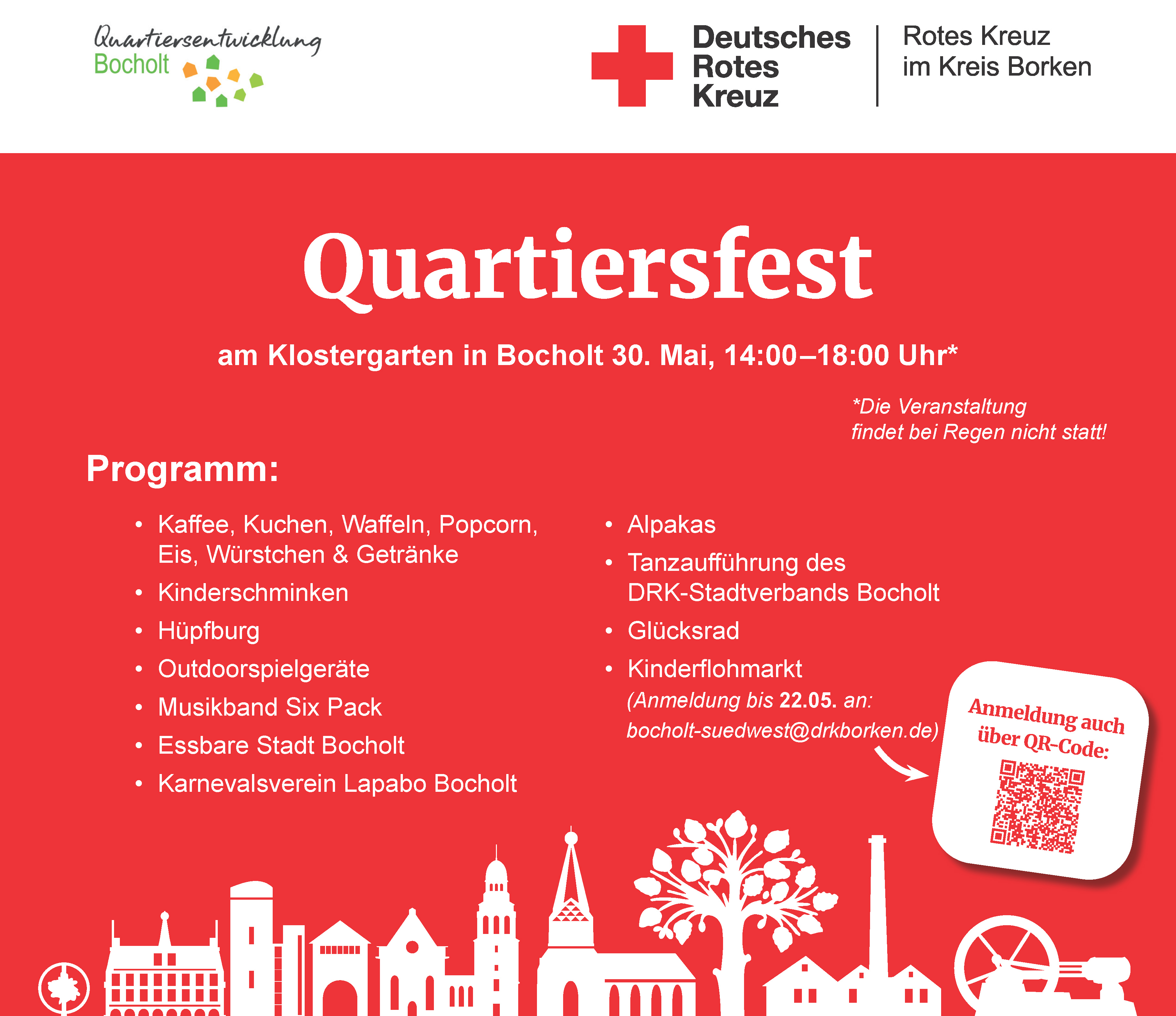 EINLADUNG ZUM QUARTIERSFEST IM KLOSTERGARTEN AM 30 MAI 2026 MIT ALPAKAS LIVEMUSIK TANZPARADE UND KINDERFLOHMARKT