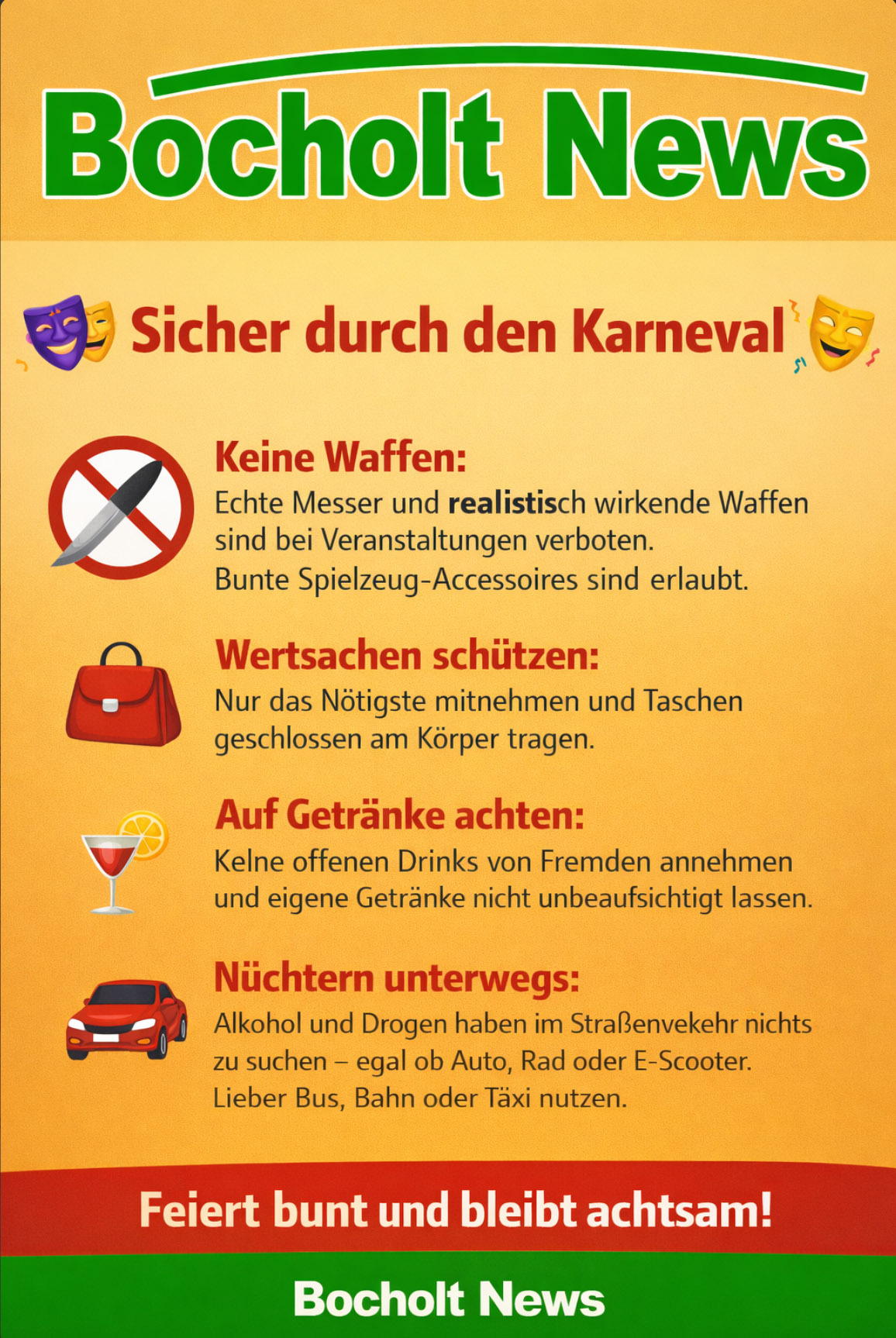 SO FEIERN SIE SICH SICHER DURCH DEN BUNTEN KARNEVAL HINDURCH