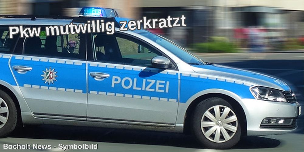 Pkw mutwillig zerkratzt