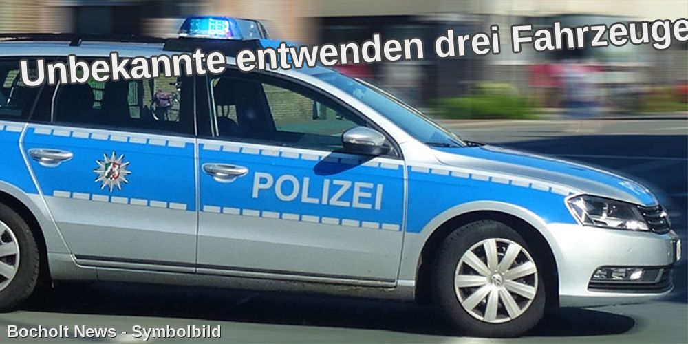 Unbekannte entwenden drei Fahrzeuge