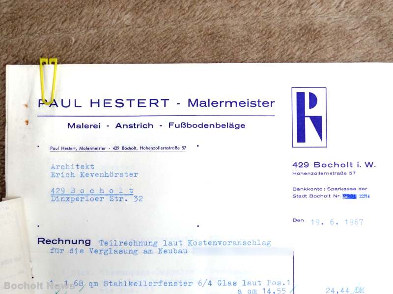 ALTE RECHNUNGEN BOCHOLTER UNTERNEHMEN AUS DEN JAHREN 1966 1970 DOKUMENT 6 PAUL HESTERT