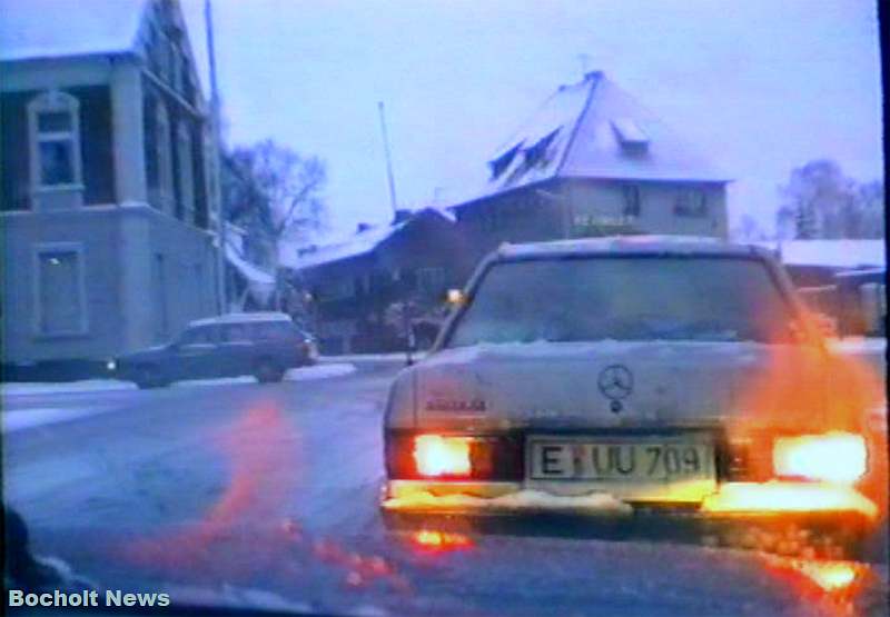 HISTORISCHES FOTO AUS BOCHOLT IM JAHR 1988 KREUZUNG AM BENOELKENPLATZ IM WINTER