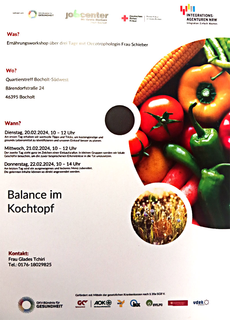 BALANCE IM KOCHTOPF IM QUARTIERSTREFF BOCHOLT SUEDWEST