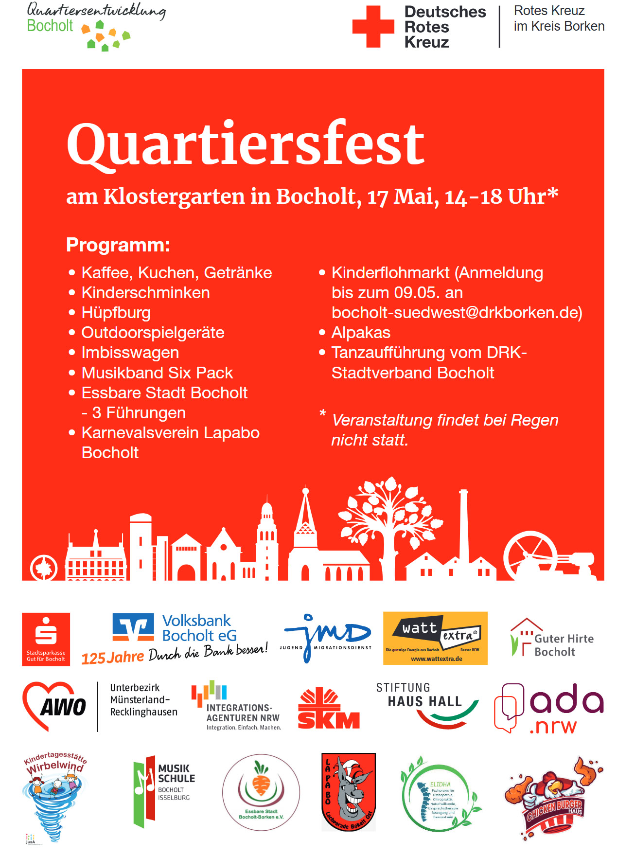 EINLADUNG QUARTIERSFEST 2025 BOCHOLT SUEDWEST
