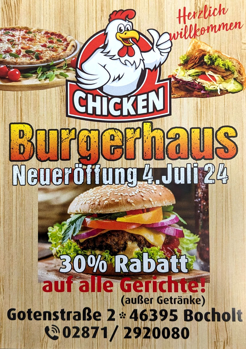 NEUEROEFFNUNG PIZZAHAUS BOCHOLT IN DER GOTENSTRASSE
