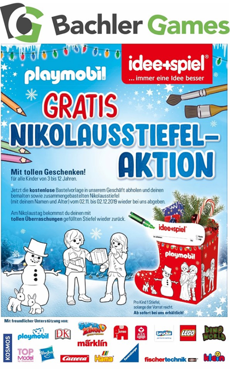 GRATIS NIKOLAUSSTIEFEL AKTION 2019 VON BACHLER GAMES