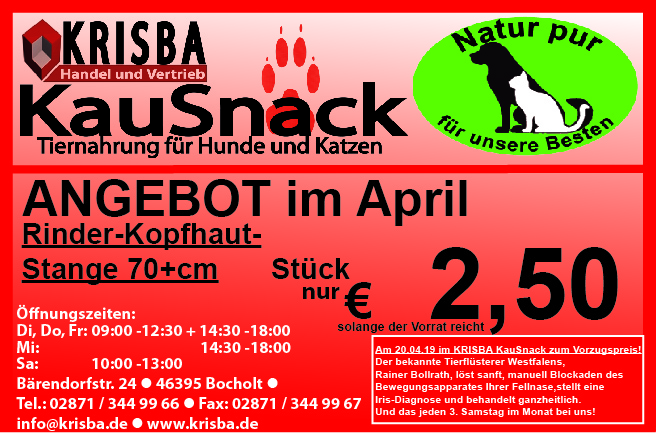 KRISBA KAUSNACK SONDERANGEBOT IM APRIL 2019