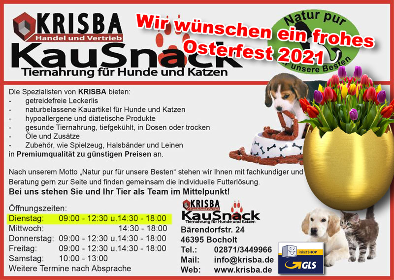 KRISBA KAUSNACK WUENSCHT FROHE OSTERN 2021